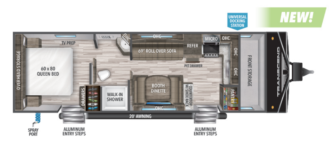 View 2023 Grand Design Transcend Xplor 255FK complete specs and manufacturer brochures