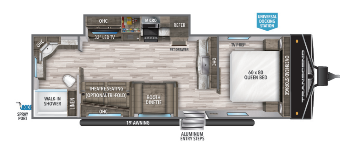 View 2023 Grand Design Transcend Xplor 260RB complete specs and manufacturer brochures