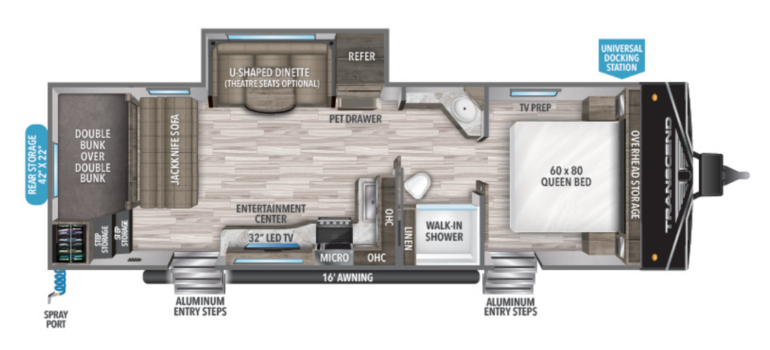 View 2023 Grand Design Transcend Xplor 265BH complete specs and manufacturer brochures
