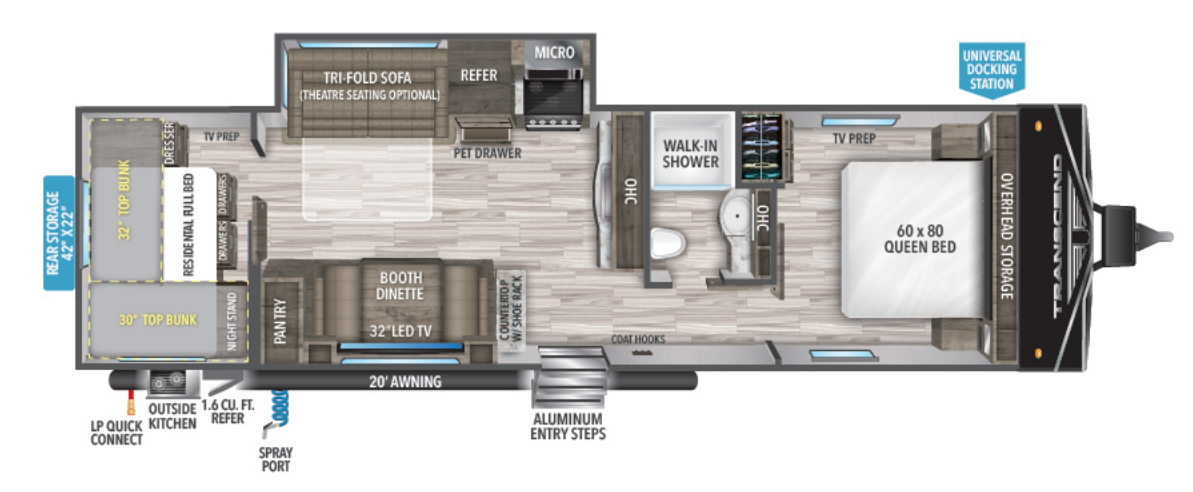 View 2023 Grand Design Transcend Xplor 2970B complete specs and manufacturer brochures