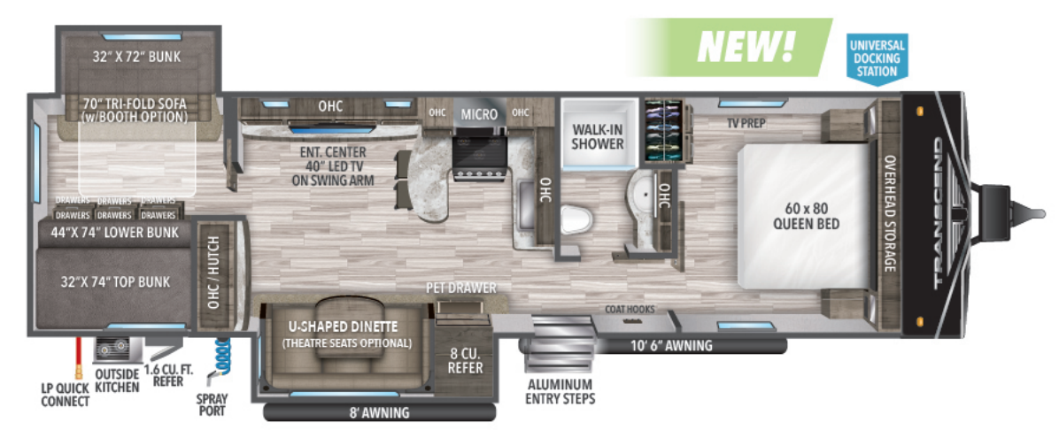 View 2023 Grand Design Transcend Xplor 315BH complete specs and manufacturer brochures