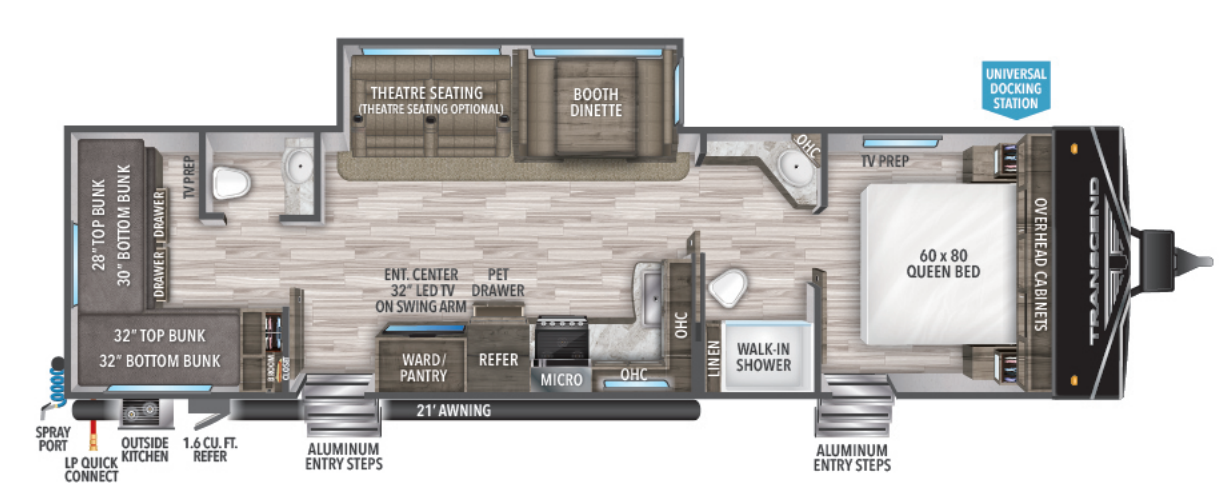 View 2023 Grand Design Transcend Xplor 321BH complete specs and manufacturer brochures