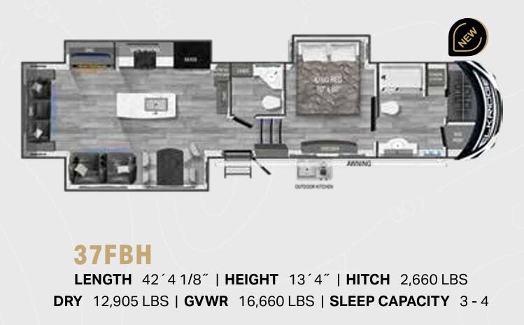 View 2023 Heartland ElkRidge 37DRB complete specs and manufacturer brochures
