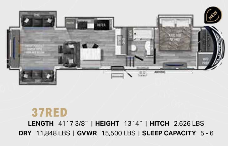 View 2023 Heartland ElkRidge 37RED complete specs and manufacturer brochures
