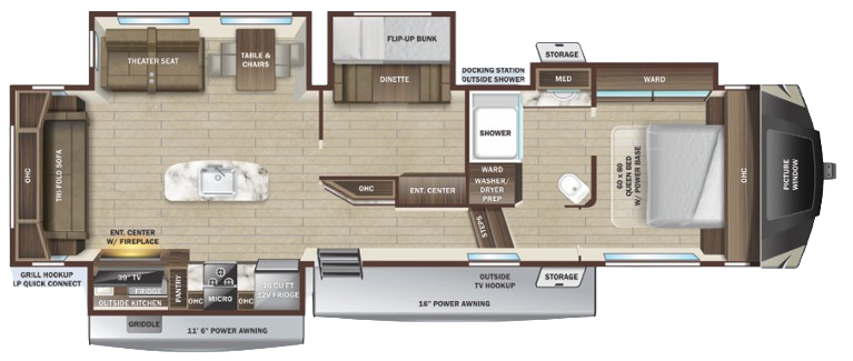 View 2023 Highland Ridge Mesa Ridge XLT 354MBH complete specs and manufacturer brochures