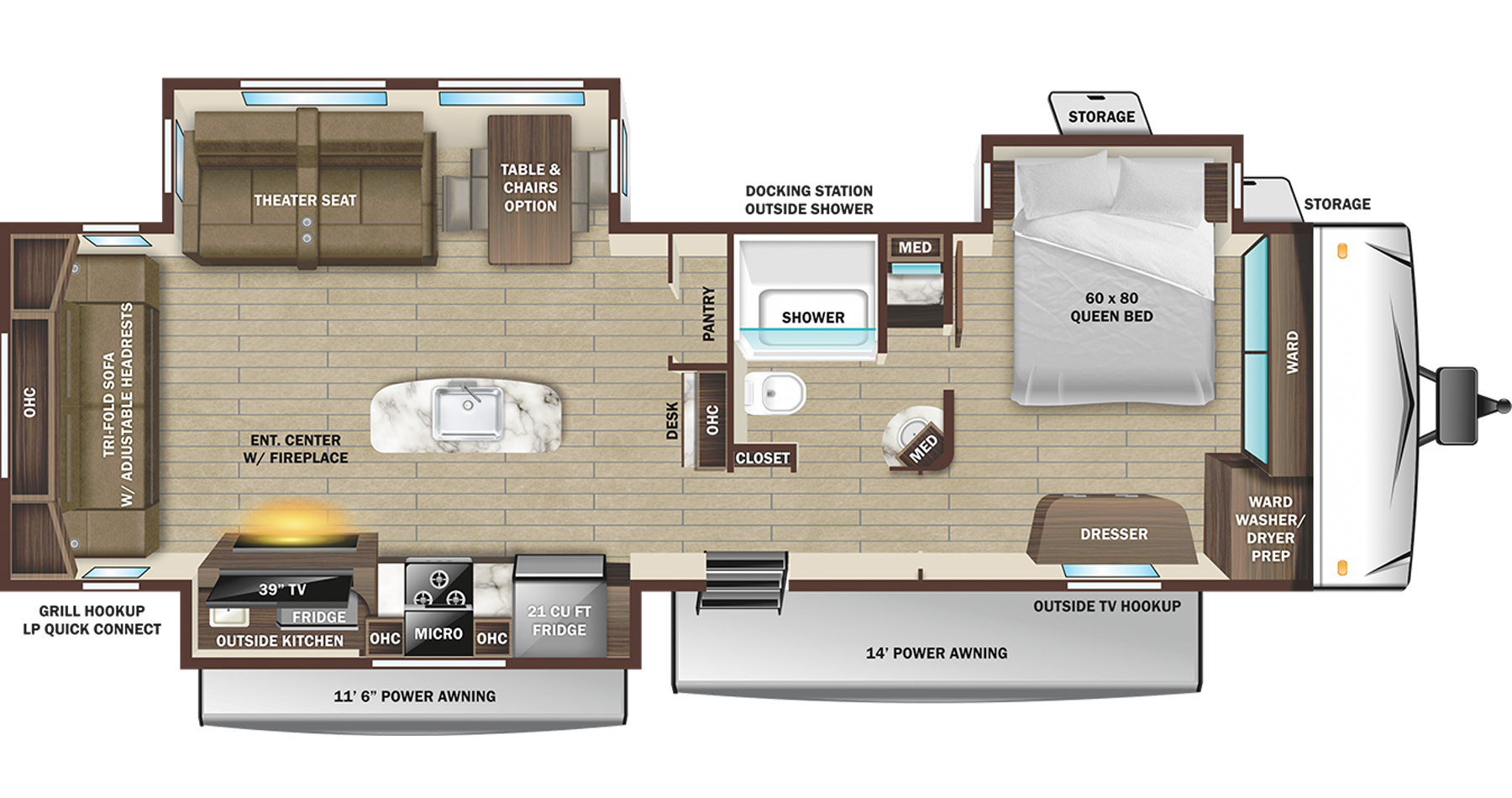 View 2023 Highland Ridge Silverstar 322RLS complete specs and manufacturer brochures
