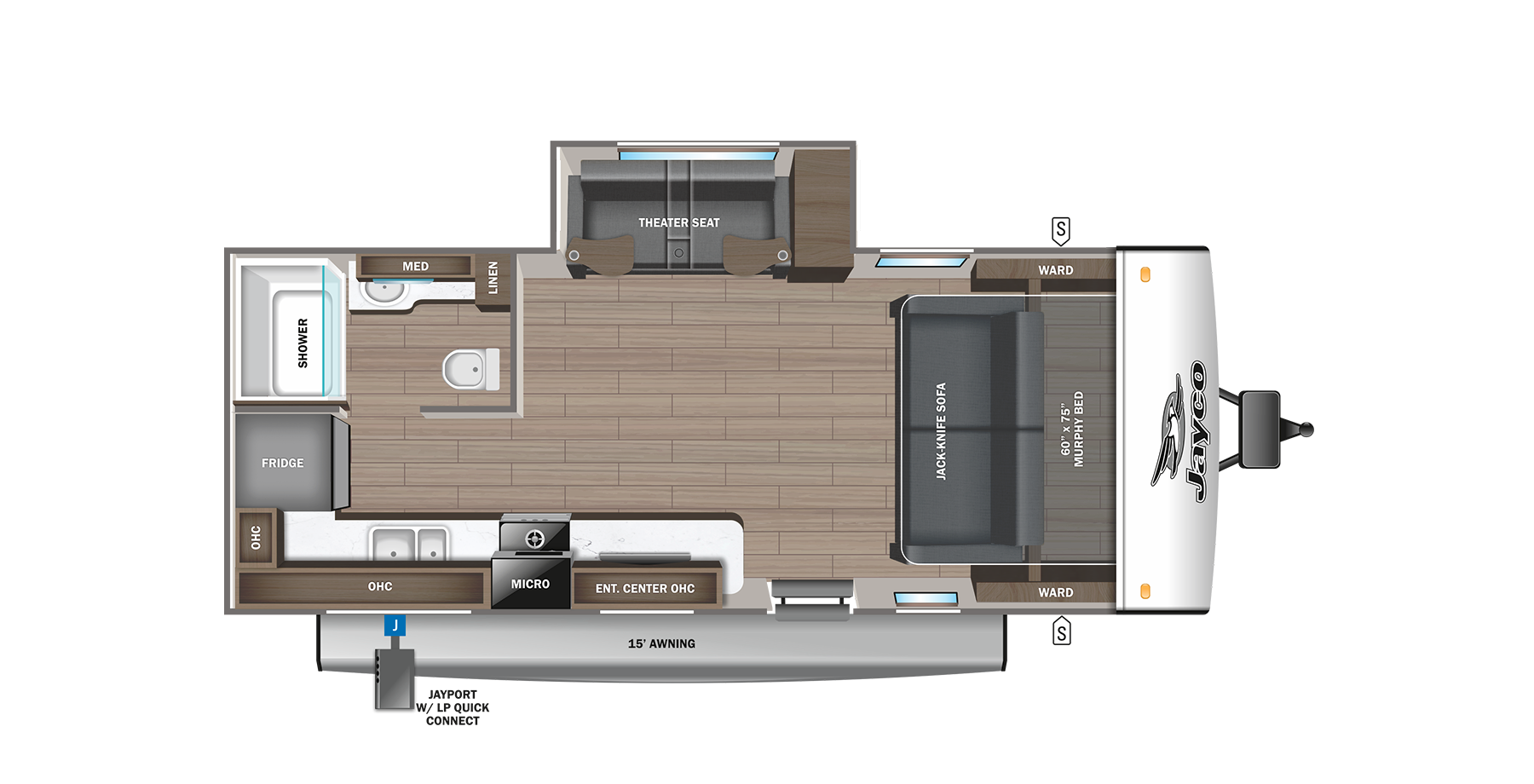 View 2023 Jayco Jay Feather 19MRK complete specs and manufacturer brochures