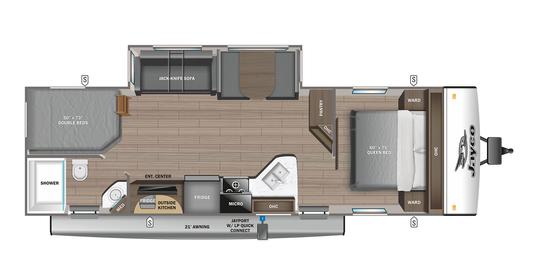 View 2023 Jayco Jay Feather 27BHB complete specs and manufacturer brochures