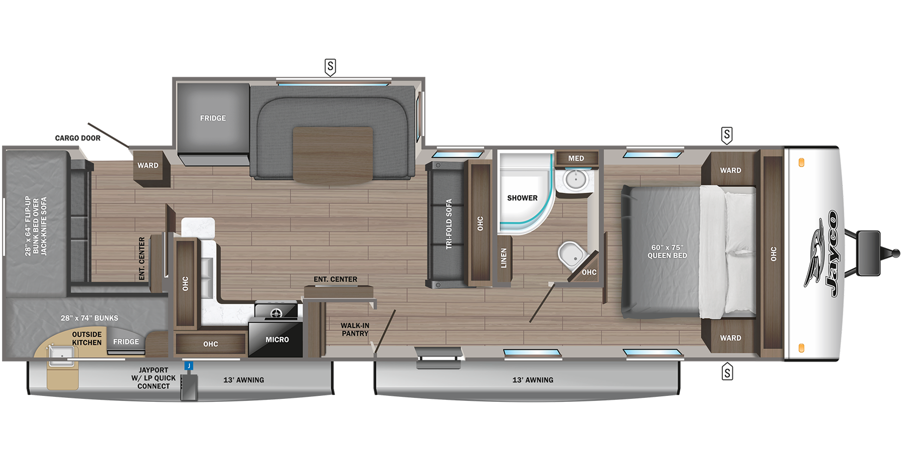 View 2023 Jayco Jay Feather 30QB complete specs and manufacturer brochures