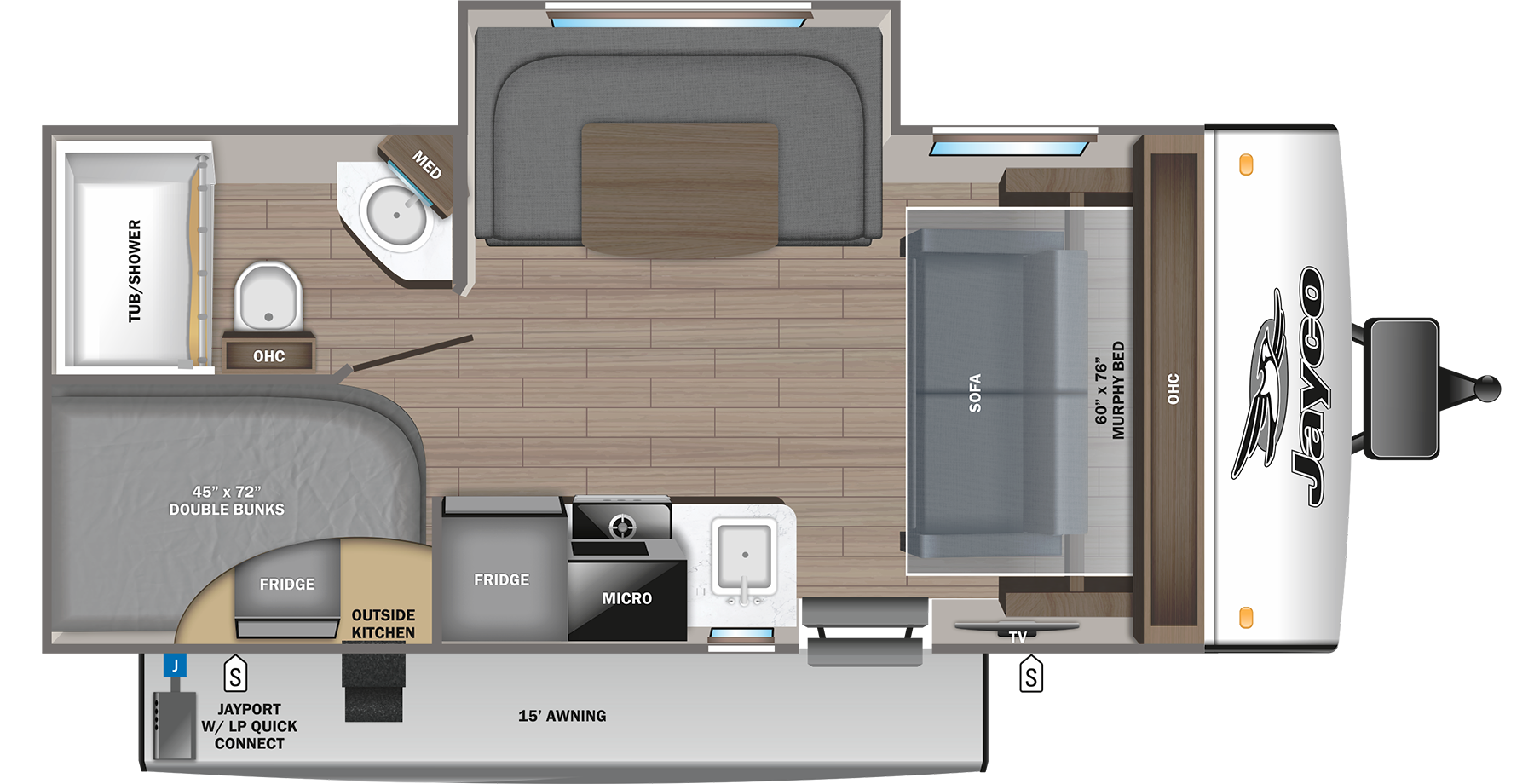 View 2023 Jayco Jay Feather Micro 199MBS complete specs and manufacturer brochures