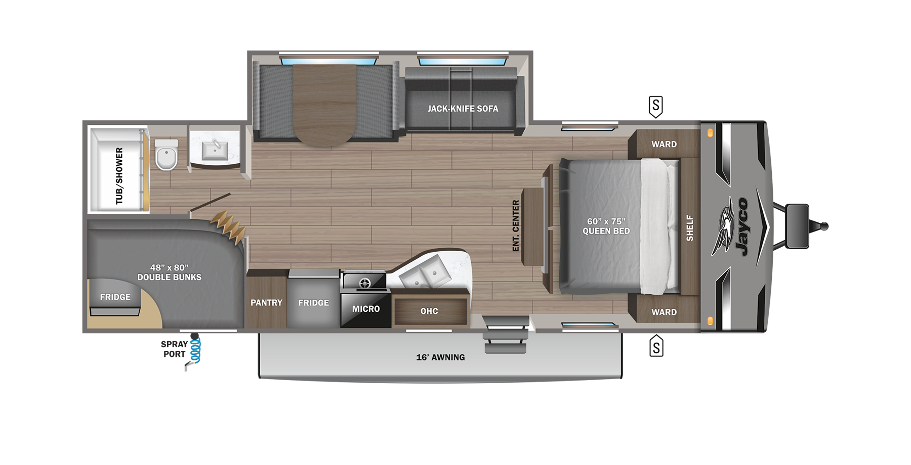 View 2023 Jayco Jay Flight 267BHS complete specs and manufacturer brochures