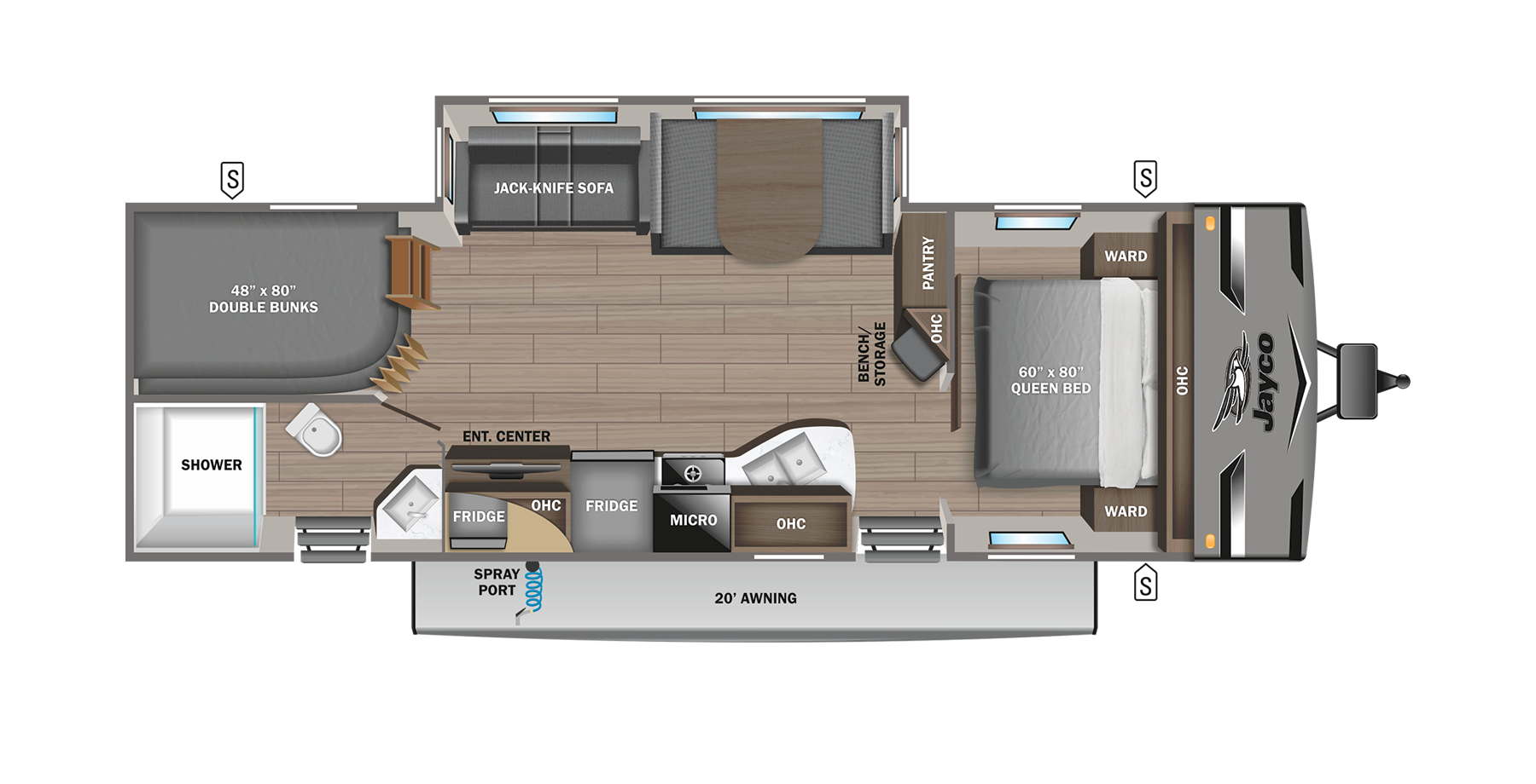 View 2023 Jayco Jay Flight 280BHK complete specs and manufacturer brochures
