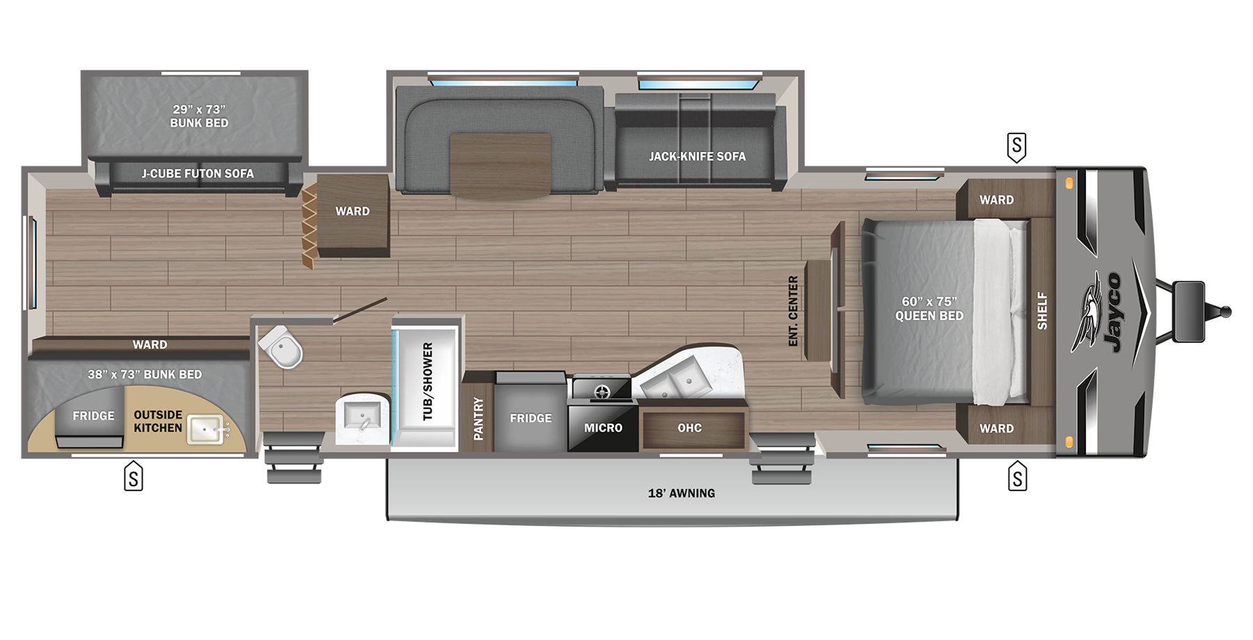 View 2023 Jayco Jay Flight 324BDS complete specs and manufacturer brochures