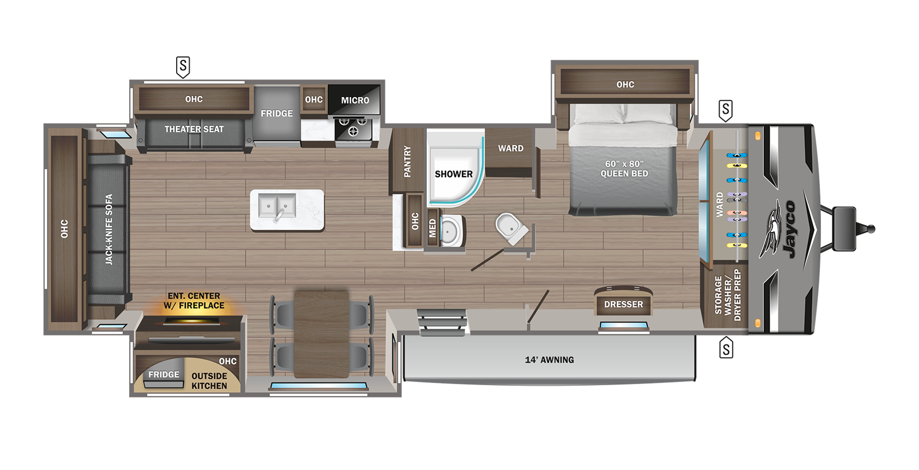 View 2023 Jayco Jay Flight 34RLOK complete specs and manufacturer brochures