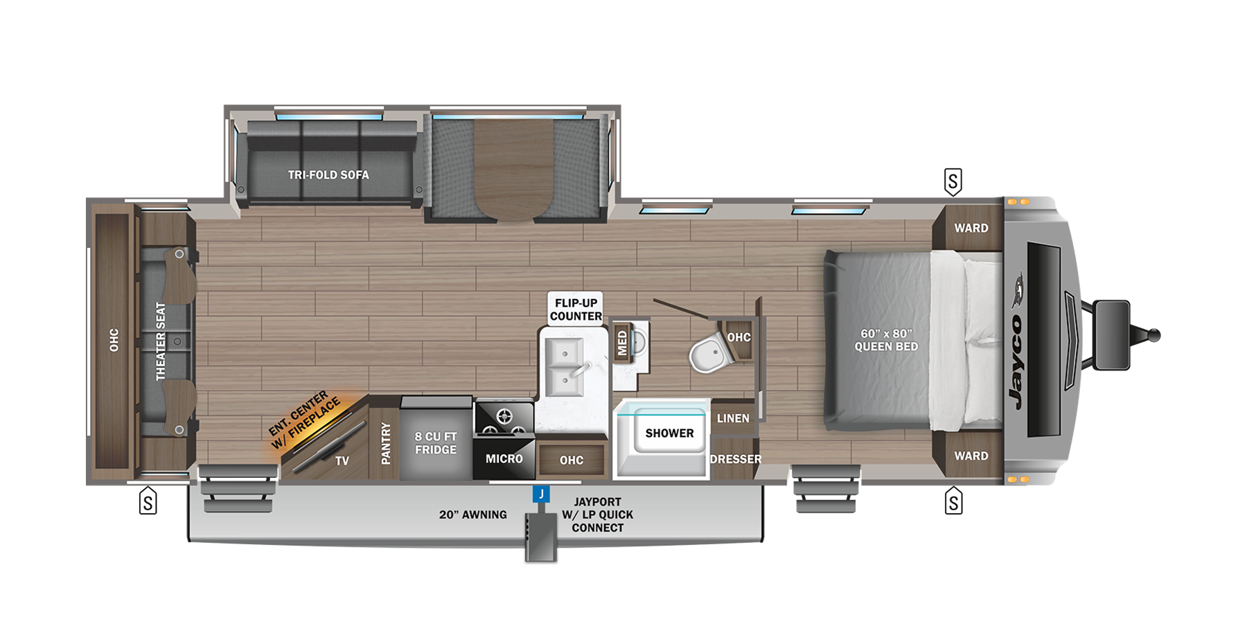View 2023 Jayco White Hawk 29RL complete specs and manufacturer brochures