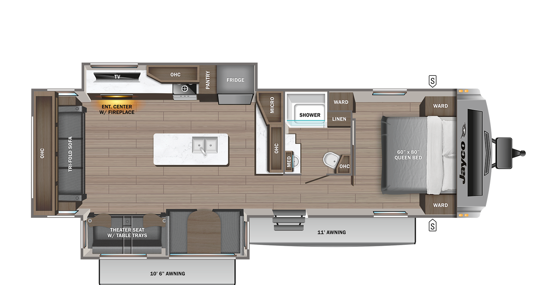 View 2023 Jayco White Hawk 32RL complete specs and manufacturer brochures