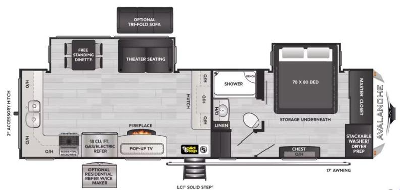 View 2023 Keystone Alpine Avalanche Edition 295RK complete specs and manufacturer brochures