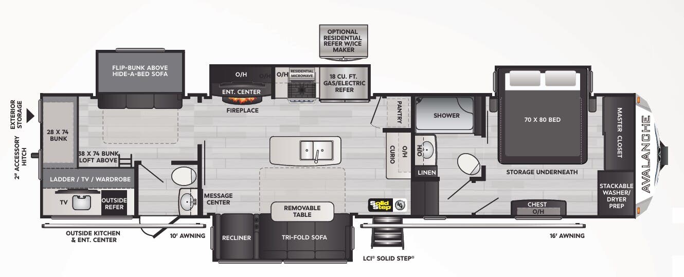 View 2023 Keystone Alpine Avalanche Edition 378BH complete specs and manufacturer brochures