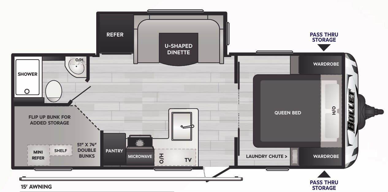 View 2023 Keystone Bullet Crossfire 2290BH complete specs and manufacturer brochures