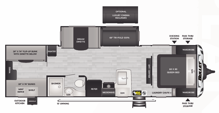 View 2023 Keystone Bullet Premium 287QBSWE complete specs and manufacturer brochures