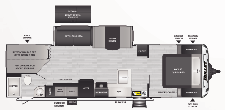 View 2023 Keystone Bullet Premium 290BHSWE complete specs and manufacturer brochures