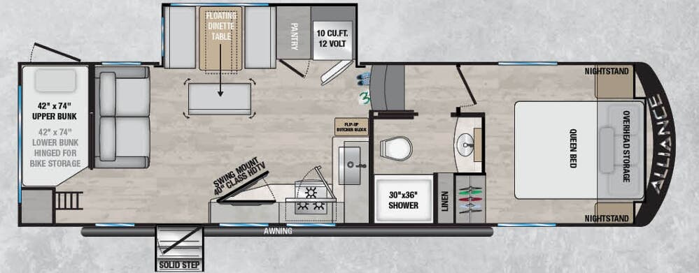 View 2024 Alliance RV Avenue All-Access 28BH complete specs and manufacturer brochures