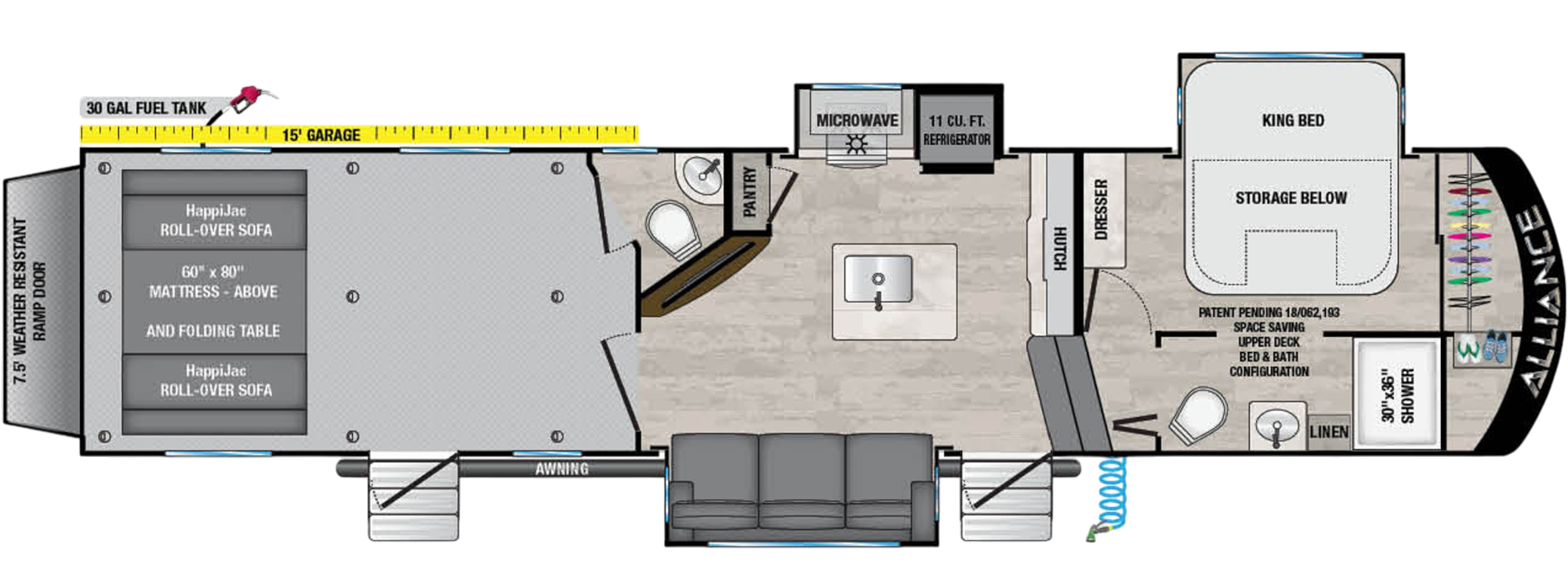 View 2024 Alliance RV Valor All-Access 36A15 complete specs and manufacturer brochures