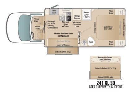 View 2024 Coach House Platinum II 241 XL SQ complete specs and manufacturer brochures