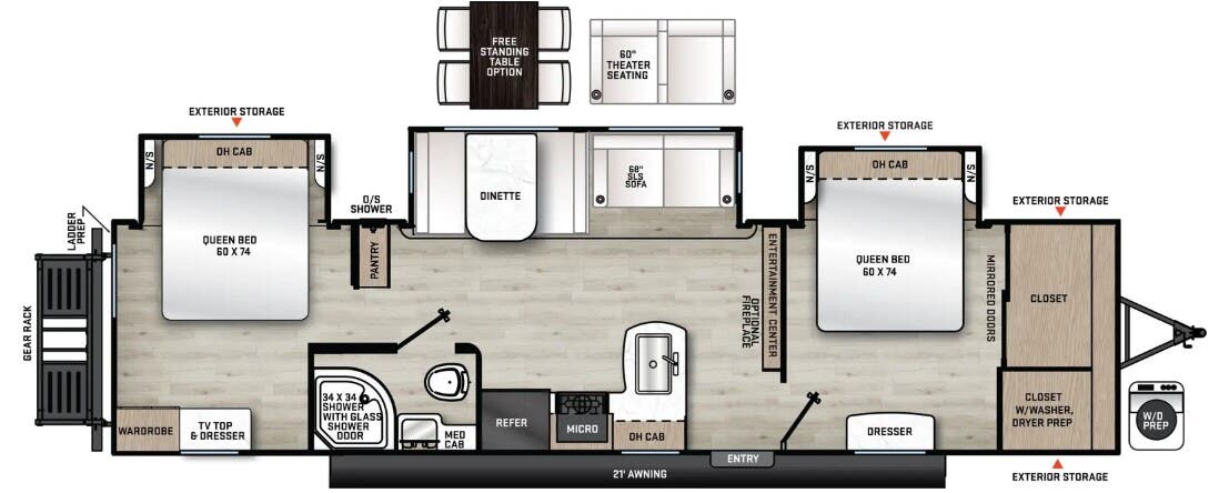 View 2024 Coachmen Catalina Legacy Edition 343BHTS (2 Queen Beds) complete specs and manufacturer brochures