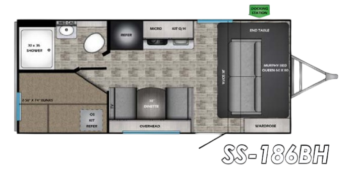 View 2024 CrossRoads Sunset Trail Super Lite SS-186BH complete specs and manufacturer brochures