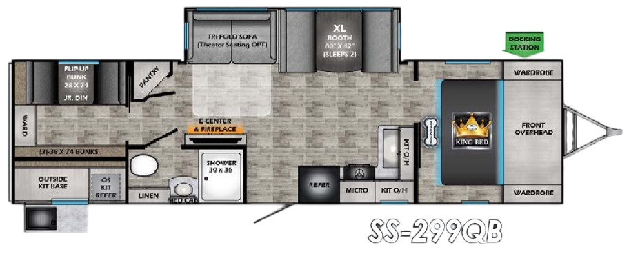View 2024 CrossRoads Sunset Trail Super Lite SS-299QB complete specs and manufacturer brochures