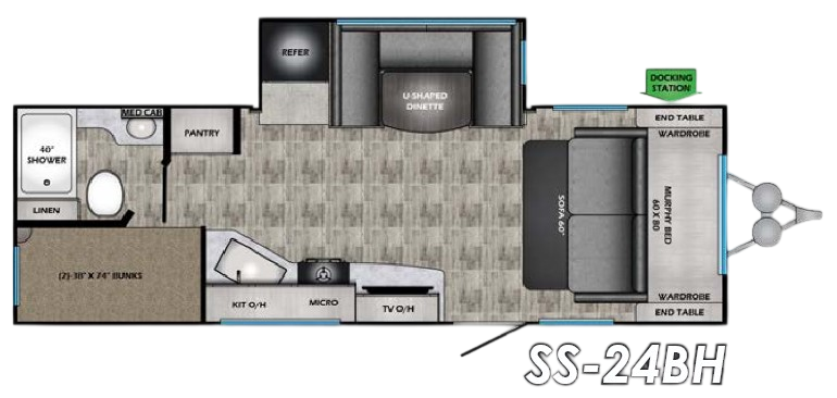 View 2024 CrossRoads Sunset Trail Trail Series 7.5 SS-24BH complete specs and manufacturer brochures