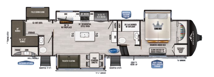 View 2024 East to West Ahara 378BH-OK complete specs and manufacturer brochures