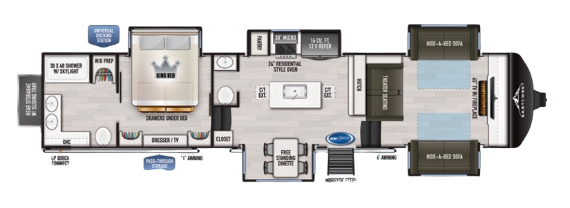 View 2024 East to West Ahara 380FL complete specs and manufacturer brochures