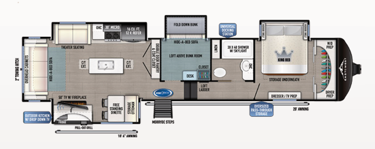View 2024 East to West Blackthorn 3801MB-OK complete specs and manufacturer brochures