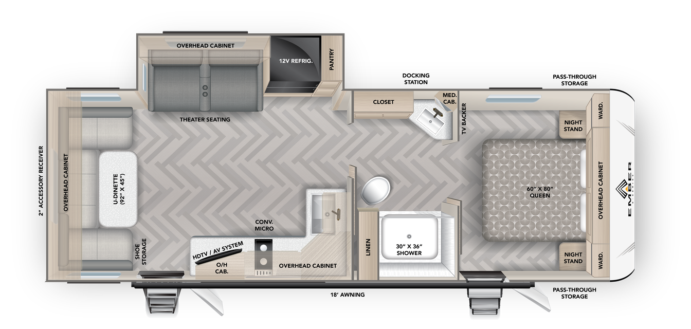 View 2024 Ember RV E-Series 25RUD complete specs and manufacturer brochures