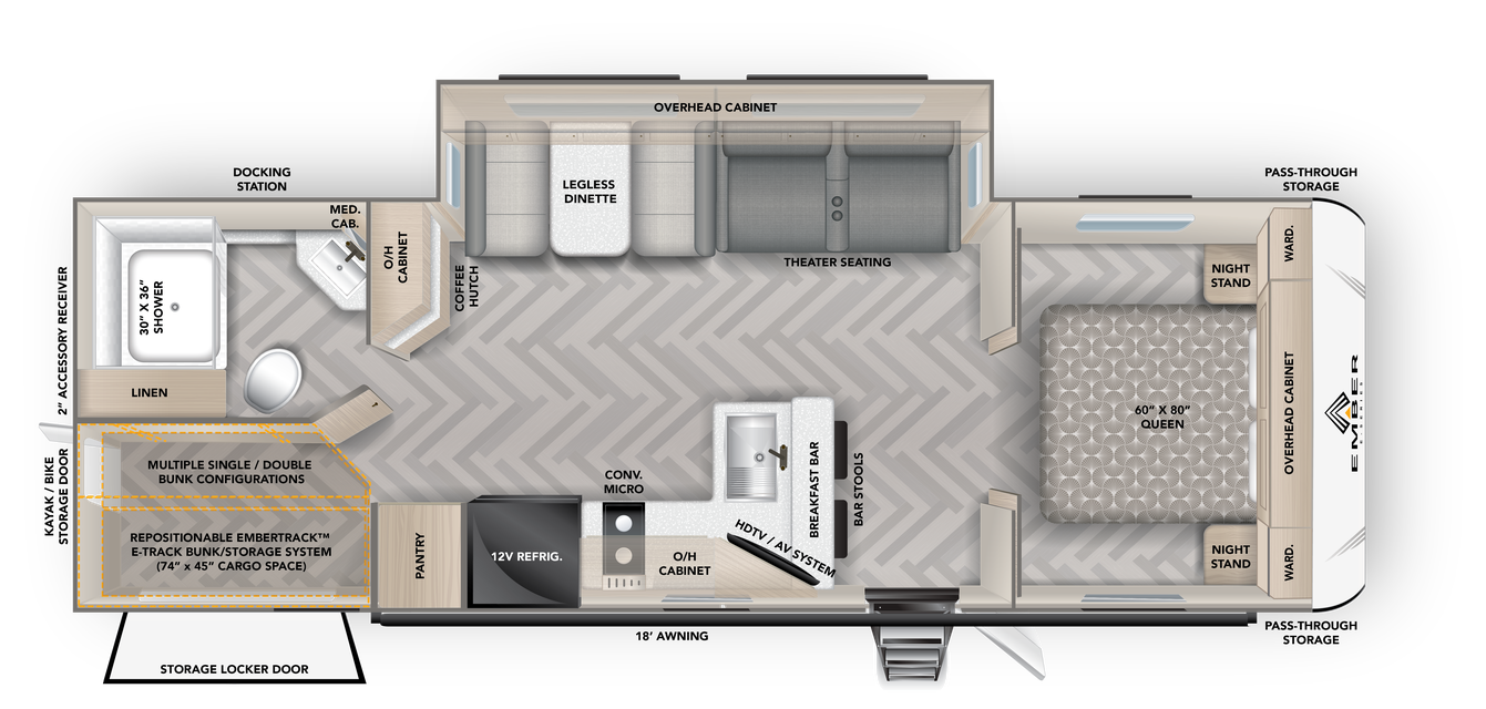 View 2024 Ember RV E-Series 26ETS complete specs and manufacturer brochures