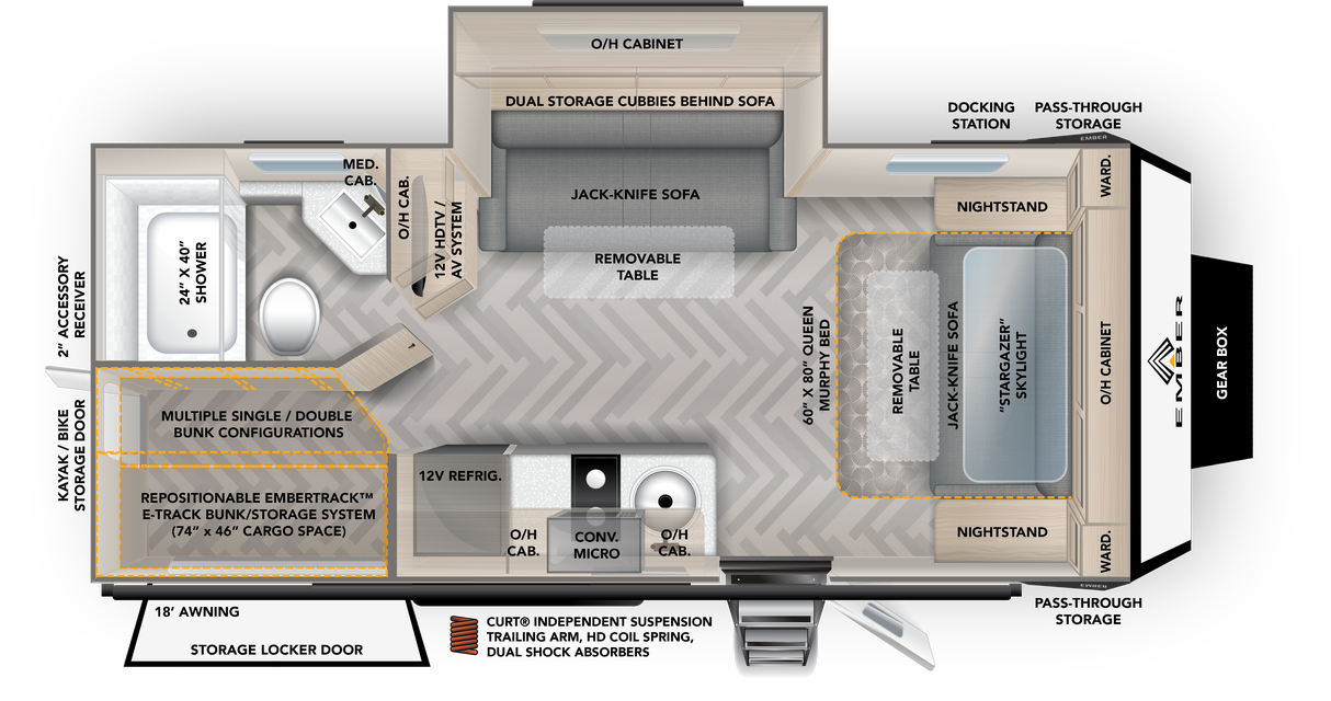 View 2024 Ember RV Overland 221MSL complete specs and manufacturer brochures