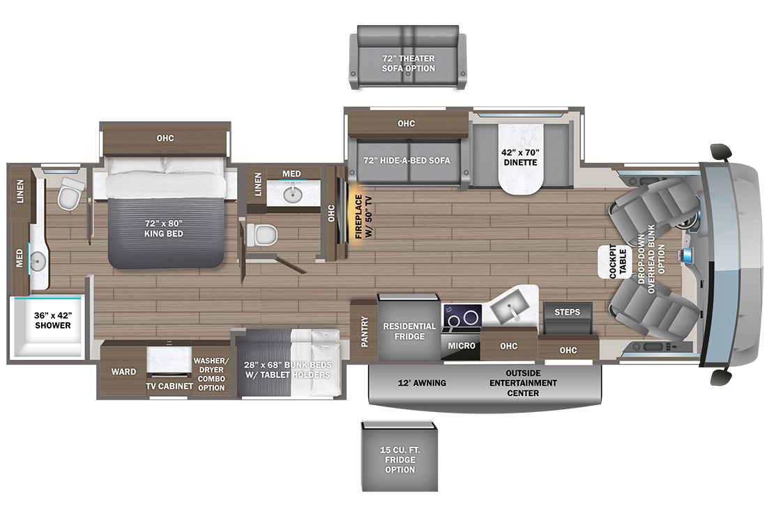 View 2024 Entegra Coach Emblem 36T complete specs and manufacturer brochures