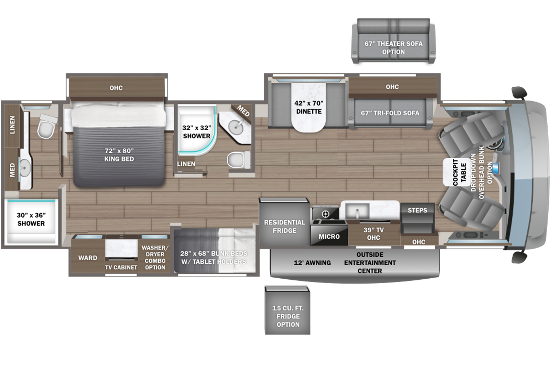 View 2024 Entegra Coach Vision XL 36A complete specs and manufacturer brochures