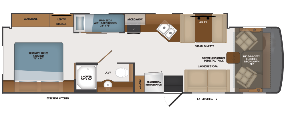 View 2024 Fleetwood Flex 34J complete specs and manufacturer brochures