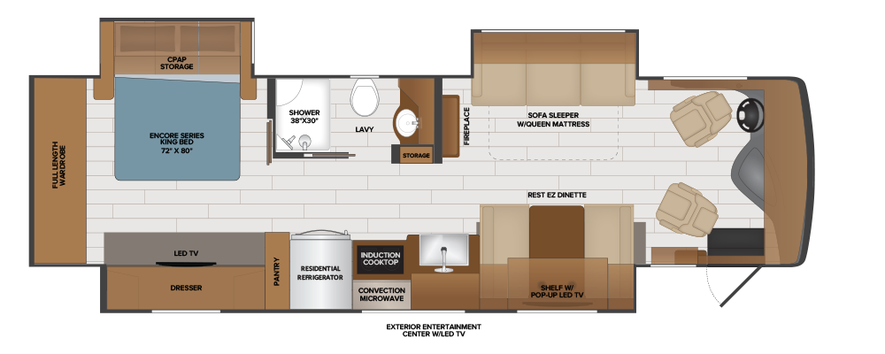 View 2024 Fleetwood Frontier 34GT complete specs and manufacturer brochures