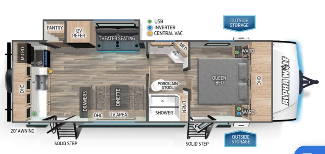 View 2024 Forest River Alpha Wolf 23LDE complete specs and manufacturer brochures