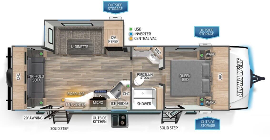View 2024 Forest River Alpha Wolf 2500RL complete specs and manufacturer brochures