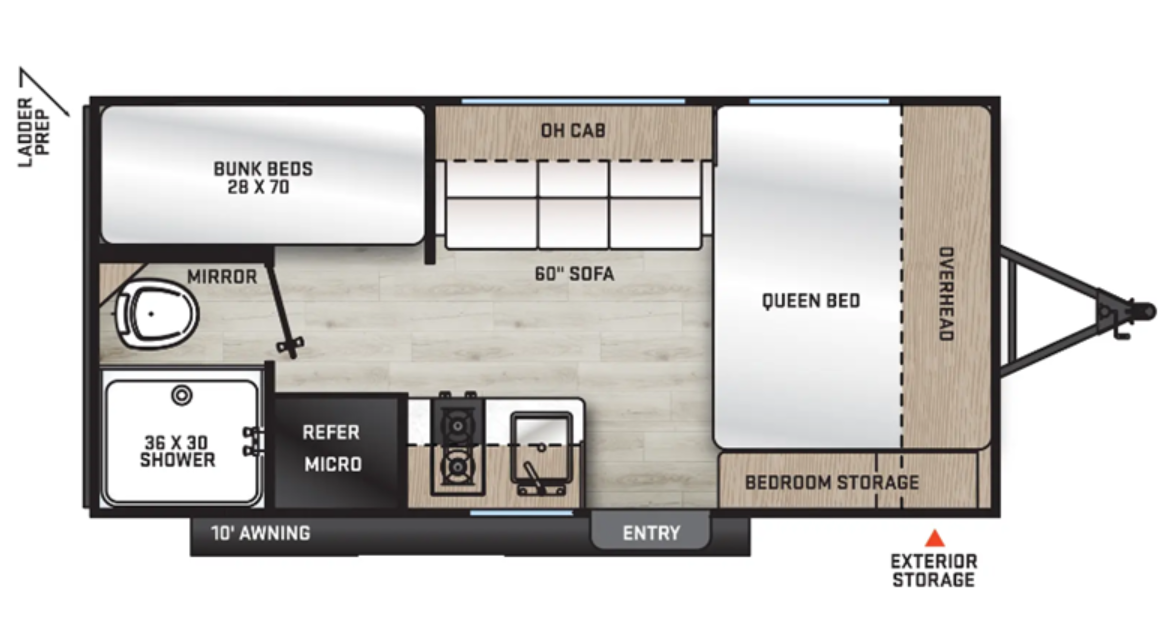 View 2024 Forest River Aurora Light 16BHX complete specs and manufacturer brochures