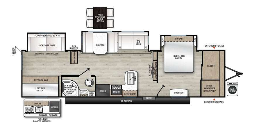 View 2024 Forest River Aurora Sky 340BHTS complete specs and manufacturer brochures