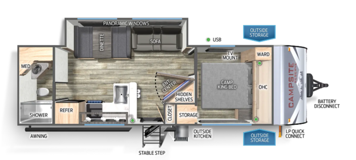 View 2024 Forest River Campsite Reserve 25MW complete specs and manufacturer brochures
