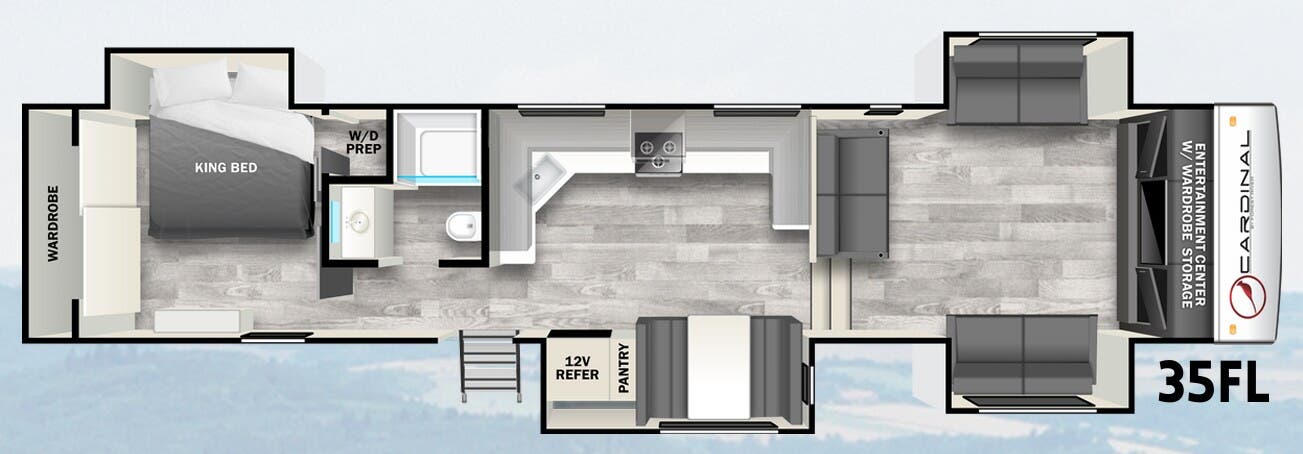 View 2024 Forest River Cardinal 35FL complete specs and manufacturer brochures