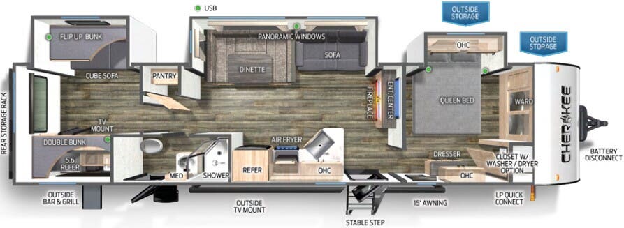 View 2024 Forest River Cherokee 324TS complete specs and manufacturer brochures