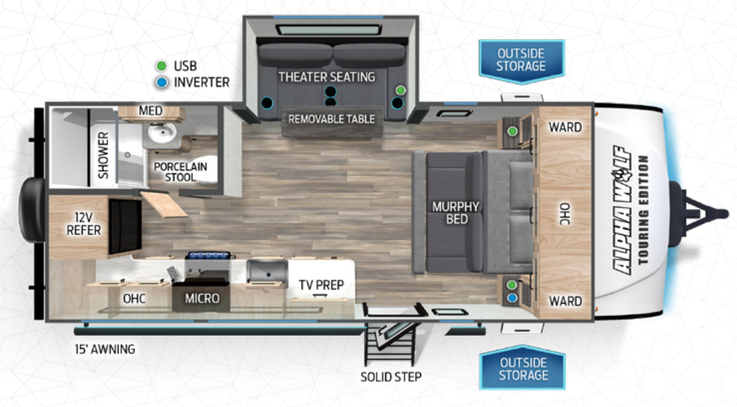 View 2024 Forest River Cherokee Alpha Wolf Touring Edition 17MKE complete specs and manufacturer brochures